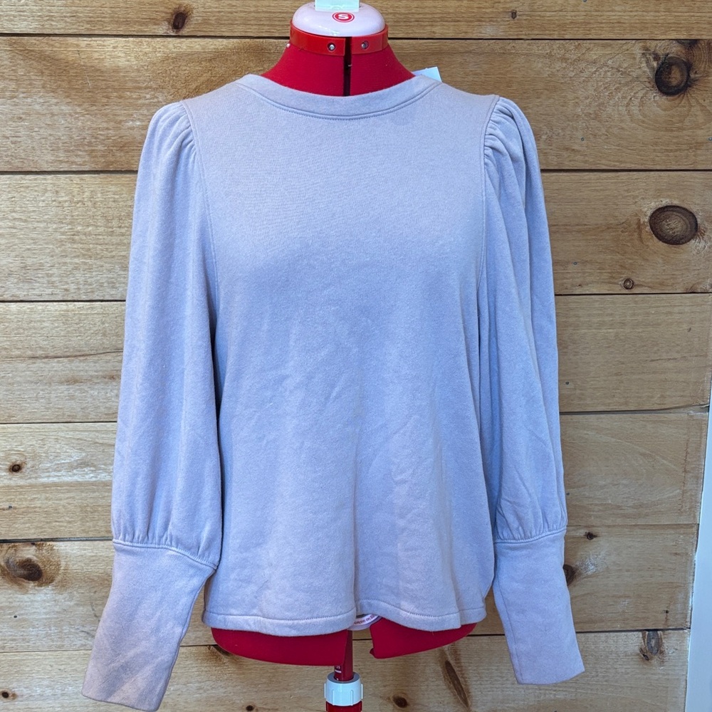 Madewell Lavender Puff Sleeve Sweatshirt